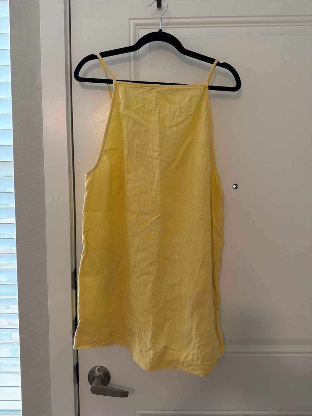Free People Sunlit Yellow Linen Mini Dress